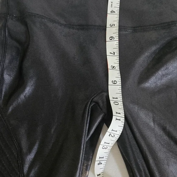 Spanx 2 Pair Black and Leopard Faux Leather Biker Shorts - Picture 9 of 15